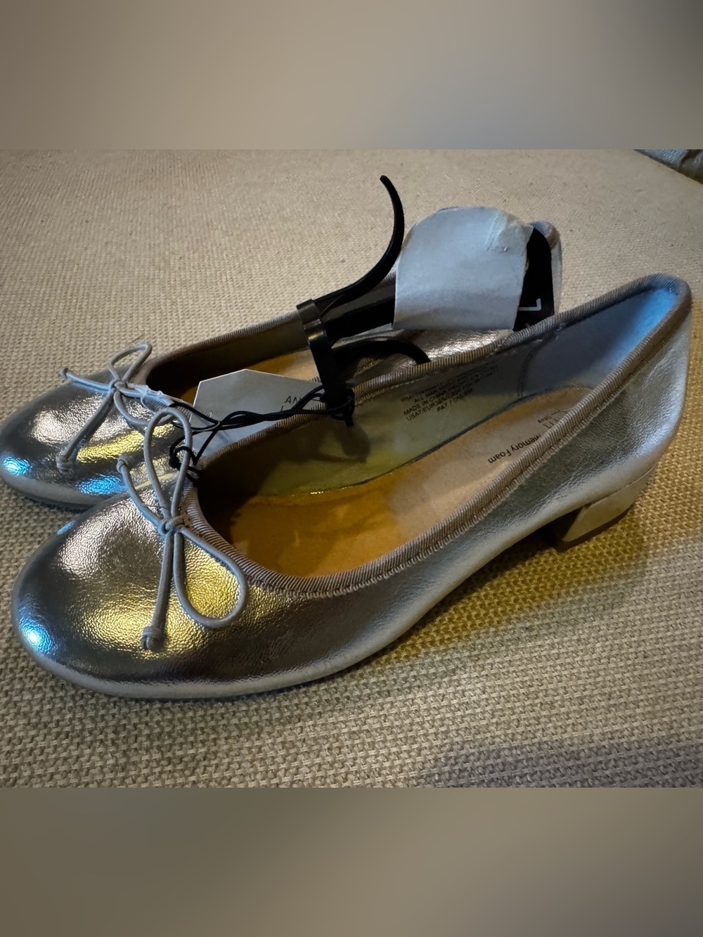 Time and Tru Metallic Silver Ballet Flats with Low Heel